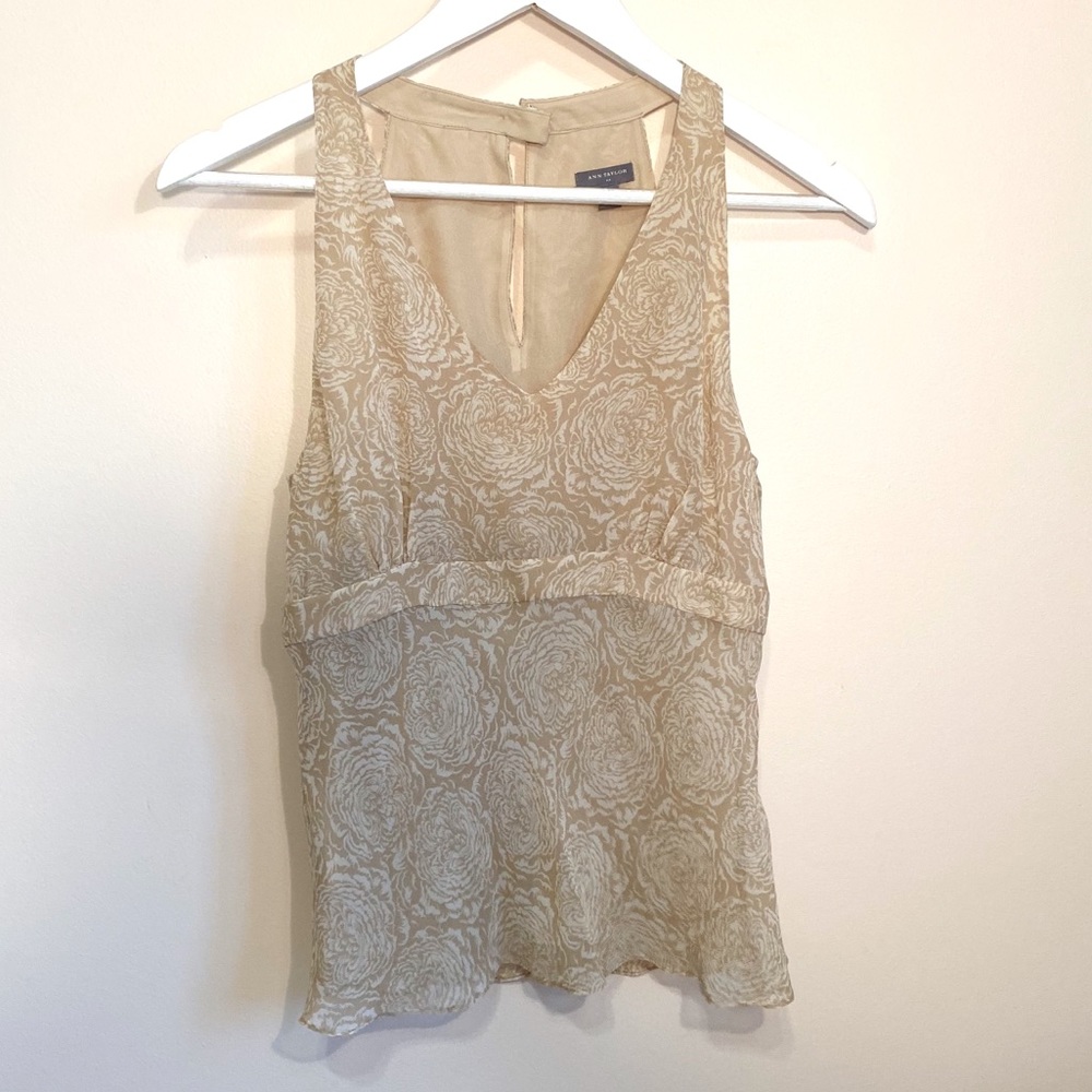 Ann Taylor Floral Tank, Nude